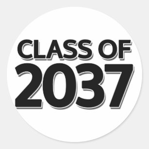 Pegatina Redonda Clase de 2037