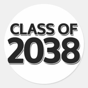 Pegatina Redonda Clase de 2038