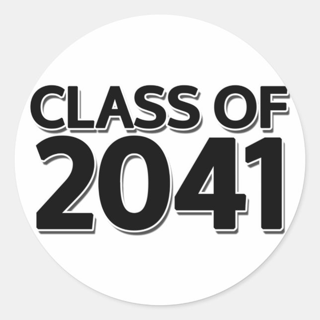 Pegatina Redonda Clase de 2041 (Anverso)
