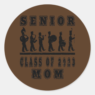 Pegatina Redonda Clase de banda de marcha de 2023 Mamá senior
