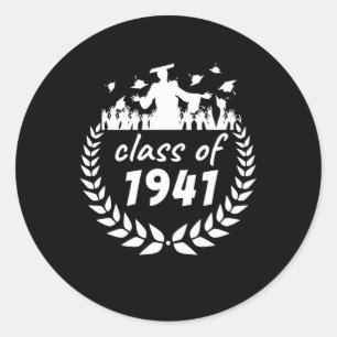 Pegatina Redonda clase de diseño de graduación o reunión de 1941 po