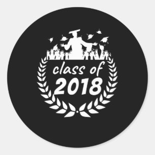 Pegatina Redonda clase de diseño de graduación o reunión de 2018 po