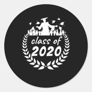 Pegatina Redonda clase de diseño de graduación o reunión de 2020 po