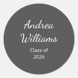 Pegatina Redonda Clase de graduación de 2025 Dirección de devolució