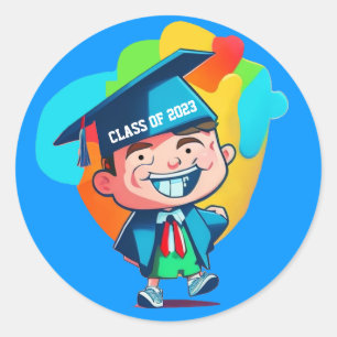 Pegatina Redonda Clase De Graduación De 2026 Adorno Superior De Gra