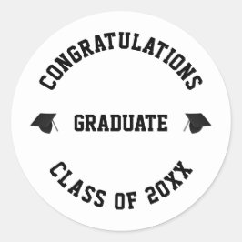 Pegatina Redonda Clase de graduación de año de clase de nombre pers