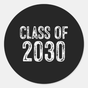 Pegatina Redonda Clase De Graduación Superior De 2030
