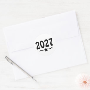 Pegatina Redonda Clase de graduados de 2027