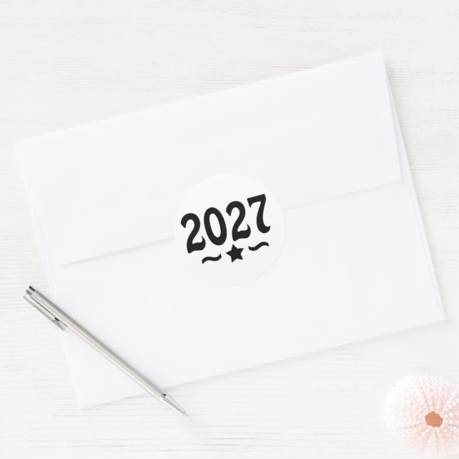 Pegatina Redonda Clase de graduados de 2027 (Sobre)