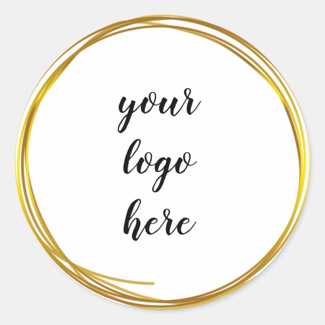 Pegatina Redonda Clase de logotipo del Personalizado de Purpurina d (Anverso)