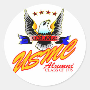 Pegatina Redonda Clase de los alumnos 1775 del USMC Eagle