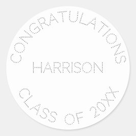 Pegatina Redonda Clase de nombre personalizada de graduación año mi