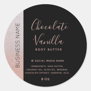 Pegatina Redonda clase de producto oro rosa negro de tipografía min