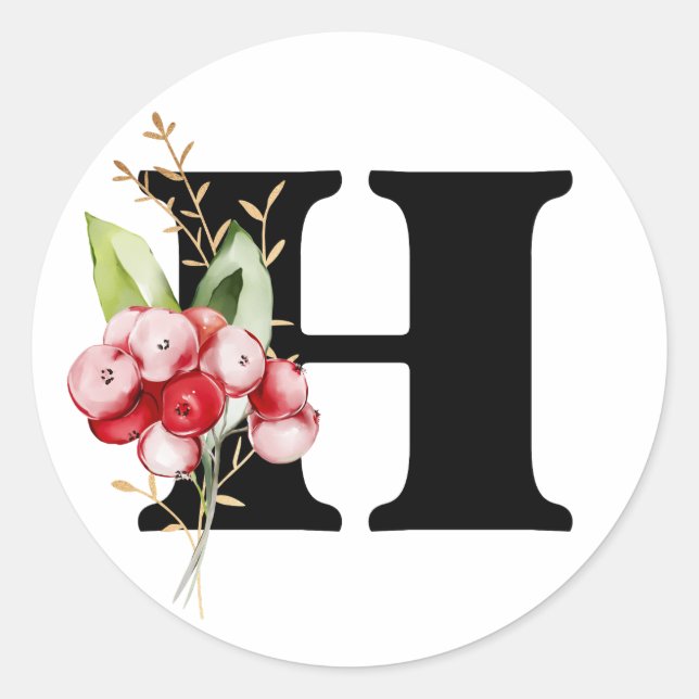 Pegatina Redonda Clase del alfabeto cirílico búlgaro de MONOGRAMA d (Anverso)