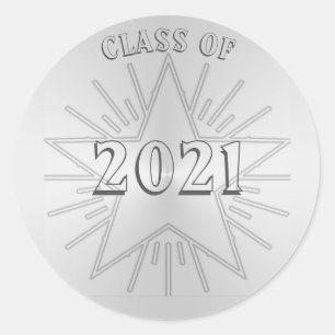Pegatina Redonda Clase del Día de Graduación 2021 por Janz Silver S