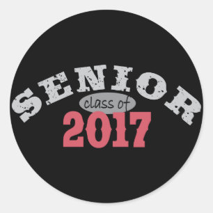 Pegatina Redonda Clase mayor del rojo 2017