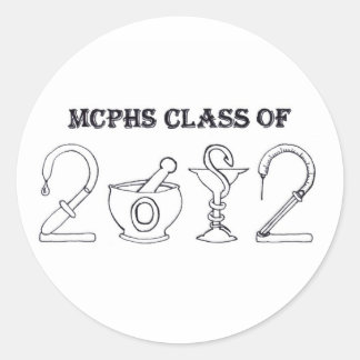 Pegatina Redonda Clase MCPHS de 2012