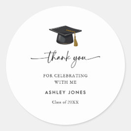 Pegatina Redonda Clase moderna de 2025 Gracias por la graduación