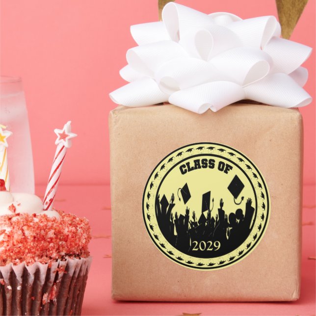 Pegatina Redonda Clase que elija Año y color (Fiesta)