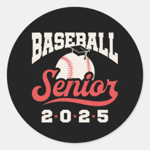 Pegatina Redonda Clase Senior 2025 del Béisbol