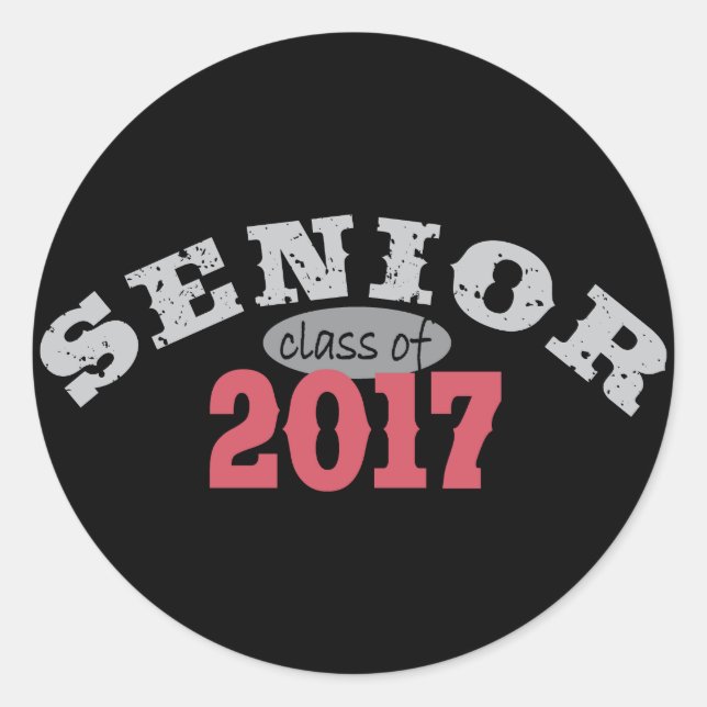 Pegatina Redonda Clase Senior de Red 2017 (Anverso)