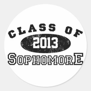 Pegatina Redonda Clase Sophomore De