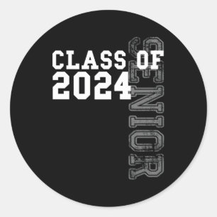 Pegatina Redonda Clase Superior De 2024 Graduación 2024