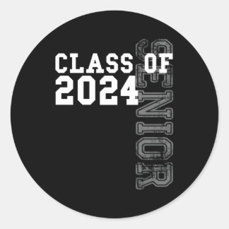 Pegatina Redonda Clase Superior De 2024 Graduación 2024