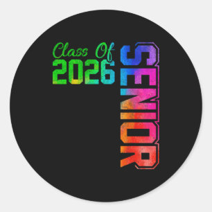 Pegatina Redonda Clase superior de graduados de secundaria de 2026