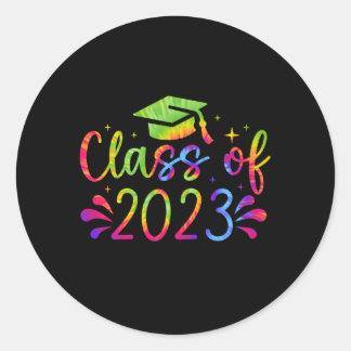 Pegatina Redonda Clase Terminada De 2023 Estudiantes De Graduación