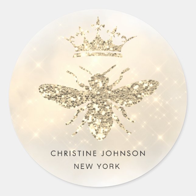 ・ pegatina redonda clásica con el logo de la reina (Anverso)