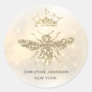 ・ pegatina redonda clásica con el logo de la reina