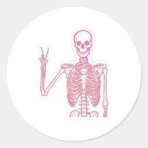 Pegatina redonda clásica con signo de paz de esque