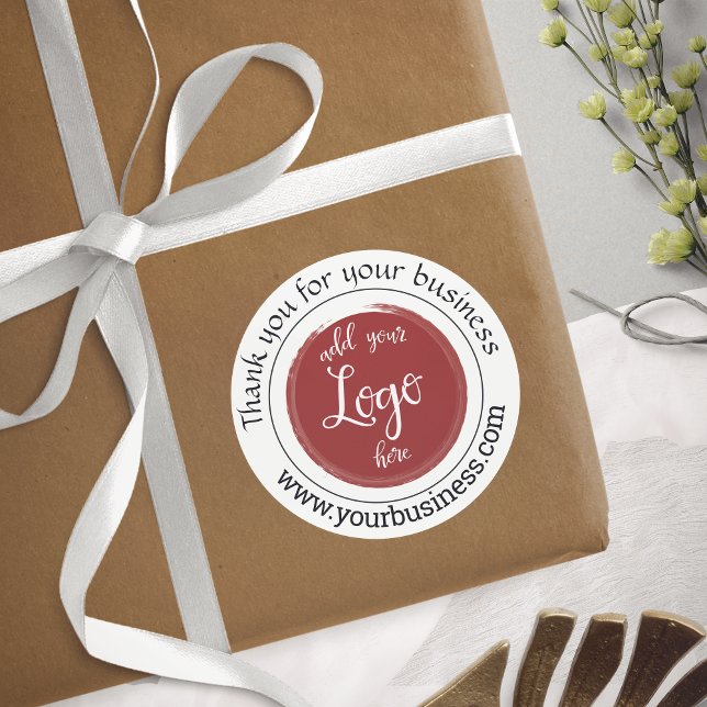 Pegatina redonda clásica de agradecimiento con log (Subido por el creador)