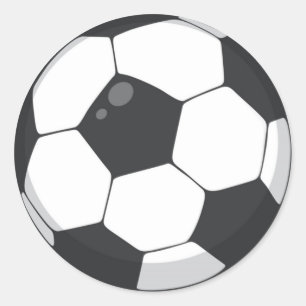 Pegatina Redonda Clásica de Balón de Fútbol
