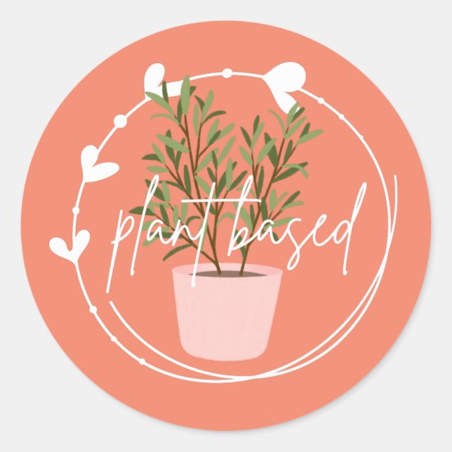 Pegatina redonda clásica de base vegetal (Anverso)