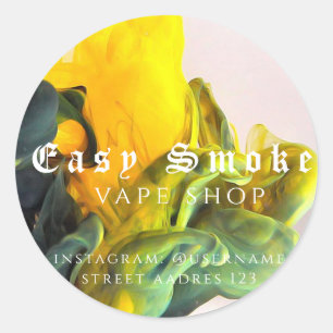 Pegatina redonda clásica de Corolful Smoke Vape Sh