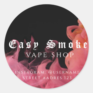 Pegatina redonda clásica de Corolful Smoke Vape Sh