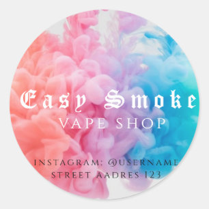Pegatina redonda clásica de Corolful Smoke Vape Sh