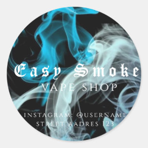 Pegatina redonda clásica de Corolful Smoke Vape Sh