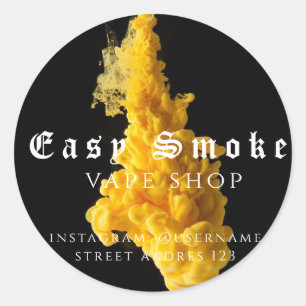 Pegatina redonda clásica de Corolful Smoke Vape Sh