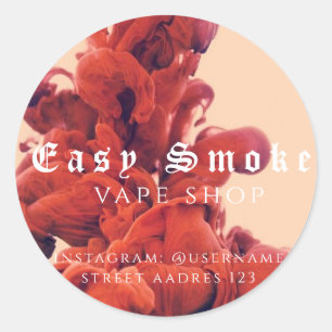 Pegatina redonda clásica de Corolful Smoke Vape Sh