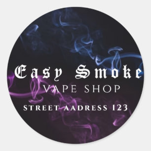 Pegatina redonda clásica de Corolful Smoke Vape Sh