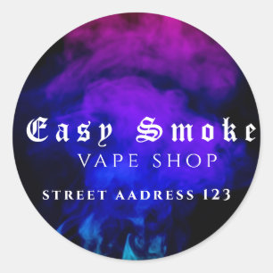 Pegatina redonda clásica de Corolful Smoke Vape Sh