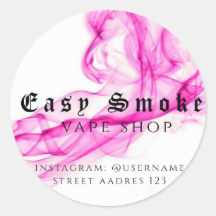 Pegatina redonda clásica de Corolful Smoke Vape Sh
