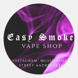 Pegatina redonda clásica de Corolful Smoke Vape Sh