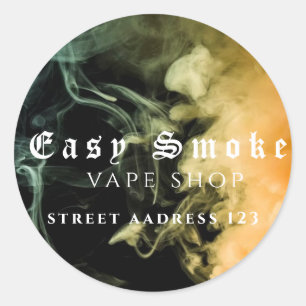 Pegatina redonda clásica de Corolful Smoke Vape Sh
