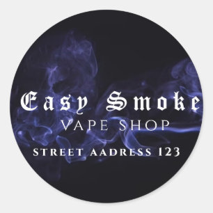 Pegatina redonda clásica de Corolful Smoke Vape Sh