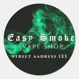 Pegatina redonda clásica de Corolful Smoke Vape Sh