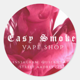 Pegatina redonda clásica de Corolful Smoke Vape Sh